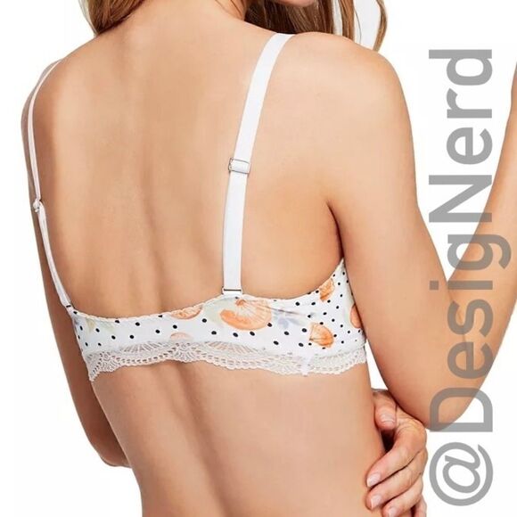 INTIMATELY FREE PEOPLE MARI BRALETTE IN IVORY CITRUS COMBO SOFT CUP BRA ORANGES - Picture 7 of 11